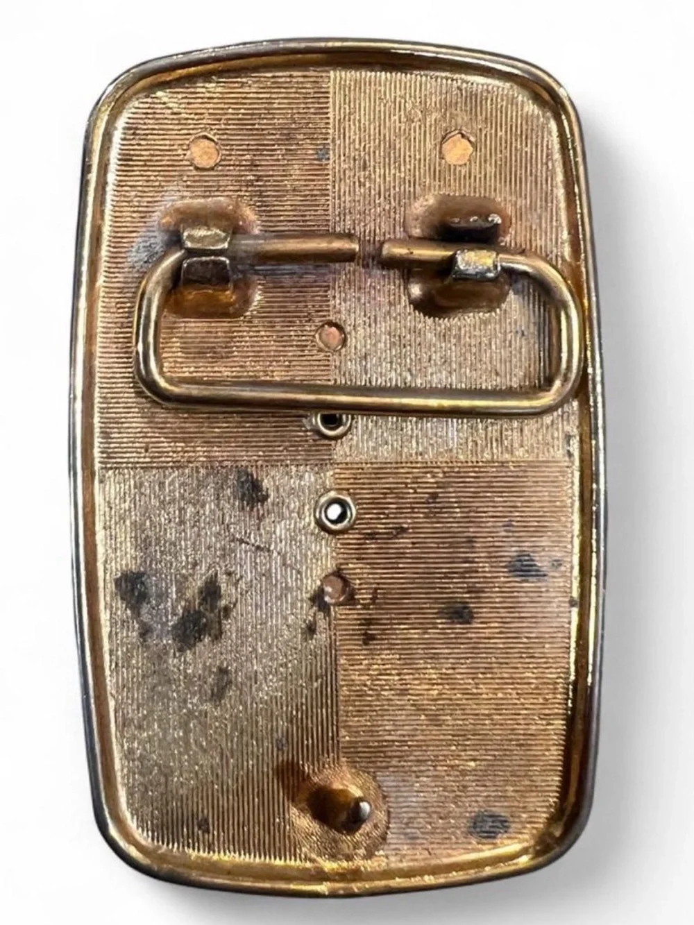Gold-Tone Belt Buckle with Black Oval Stone